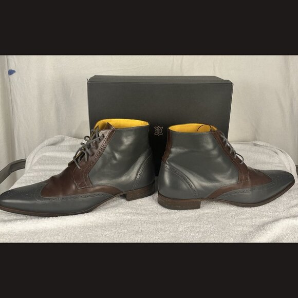 Undandy‎ Men’s Ankle Boots Size 45 Multicolor Brown & Grey Leather Dress Shoes main image 10
